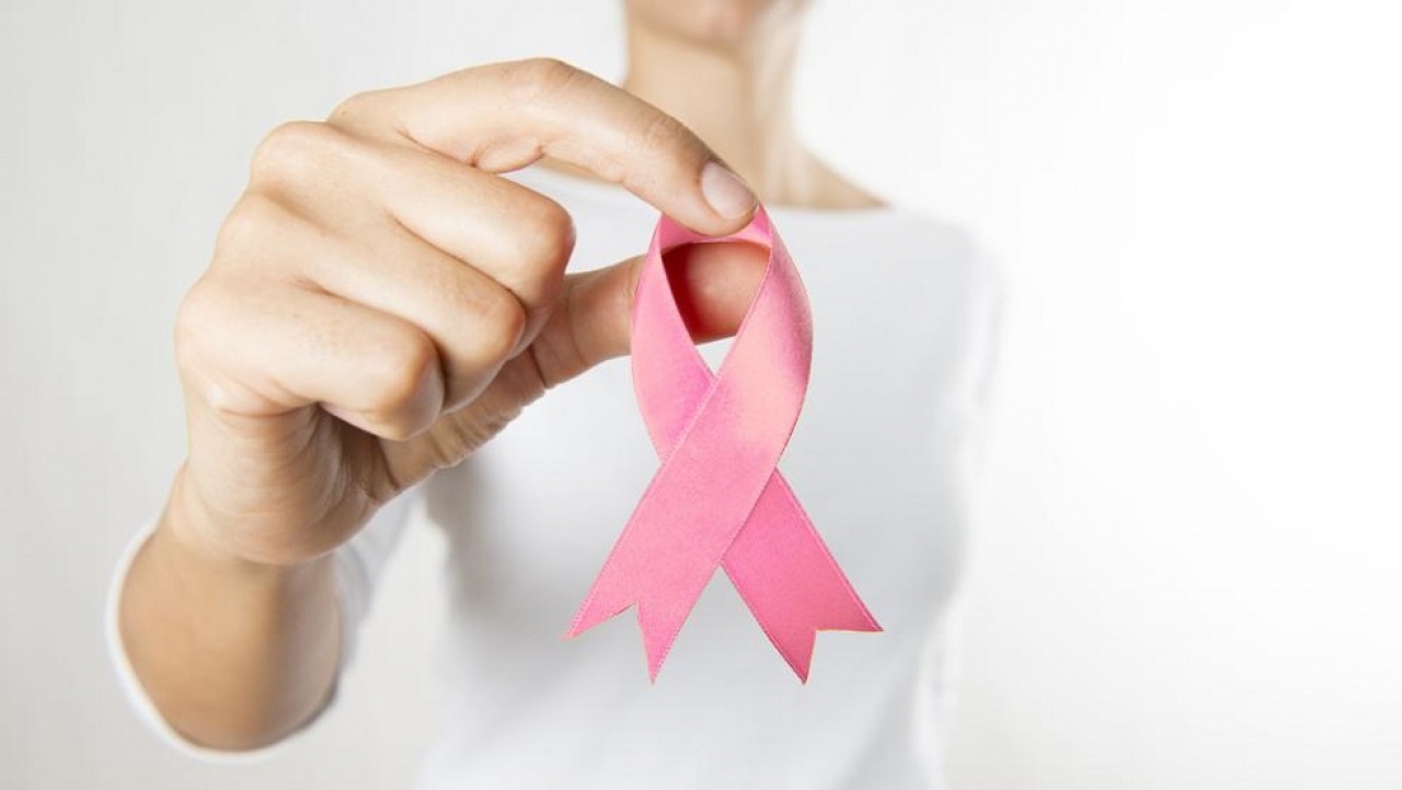 Lazo rosa, símbolo de la sensibilización sobre el cáncer de mama|||