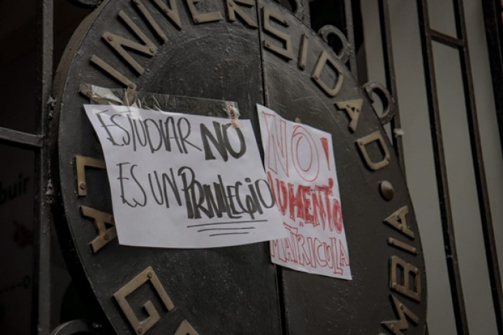 Protestas en la Universidad Gran Colombia