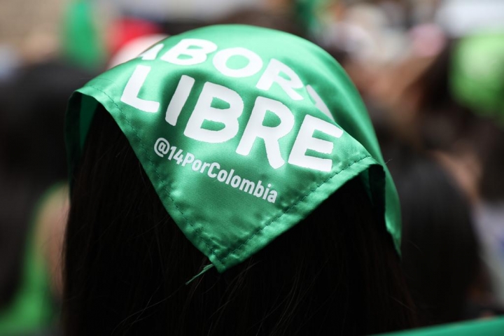 Plant&oacute;n frente al Palacio de Justicia para exigir la despenalizaci&oacute;n del aborto.