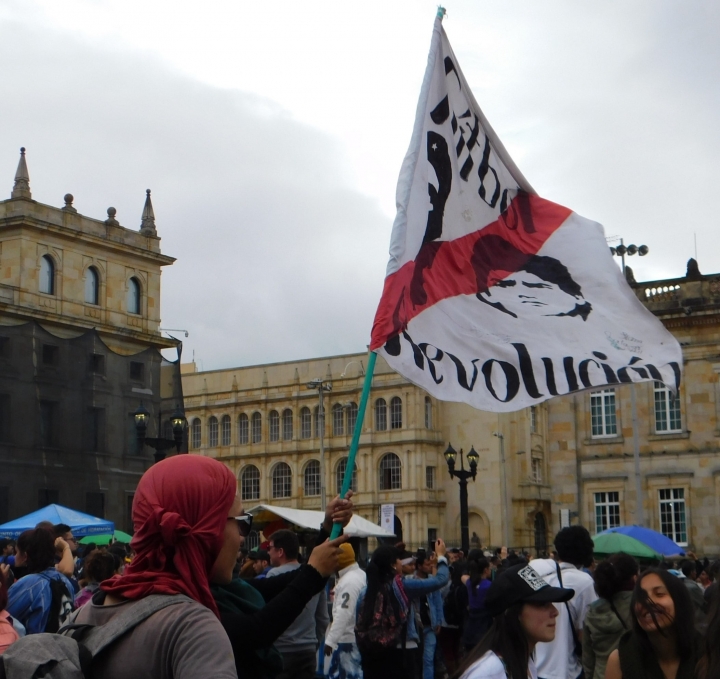 Muchos de los asistentes a las marchas mostraban un esp&iacute;ritu revolucionario, buscando un cambio radical en el pa&iacute;s.