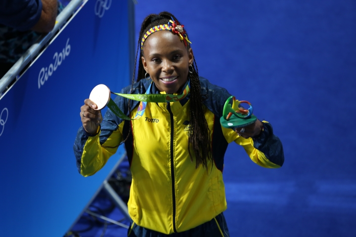 Ingrit Valencia con la medalla de bronce obtenida en los Juegos Ol&iacute;mpicos R&iacute;o 2016.