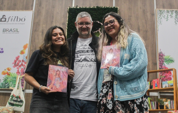 Daniela Cristancho, Federico D&iacute;az y Cindy Roa en la Feria Internacional del Libro