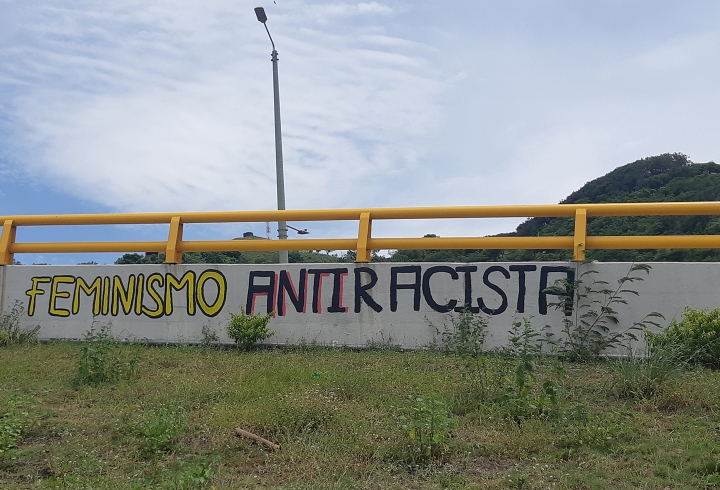 Otro de los murales realizado por la Red de Movilizaci&oacute;n Feminista de Norte de Santander, fue el de &lsquo;Feminismo Antiracista&rsquo;