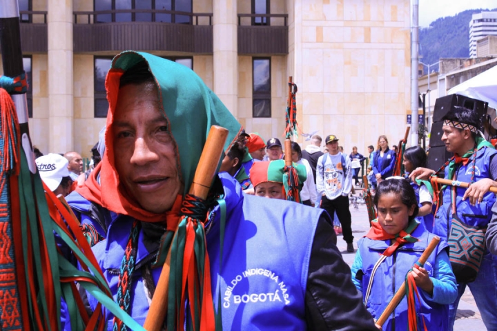 Diferentes comunidades indígenas se reunieron en la Plaza de Bolivar. Foto: María Paula Parada