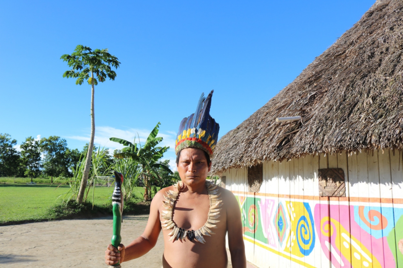 Santiago Kuetgaje, gobernador indígena del Resguardo Maguaré.|||