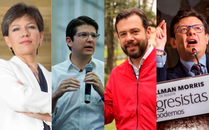 Claudia L&oacute;pez, Miguel Uribe, Carlos Fernando Gal&aacute;n y Hollman Morris.