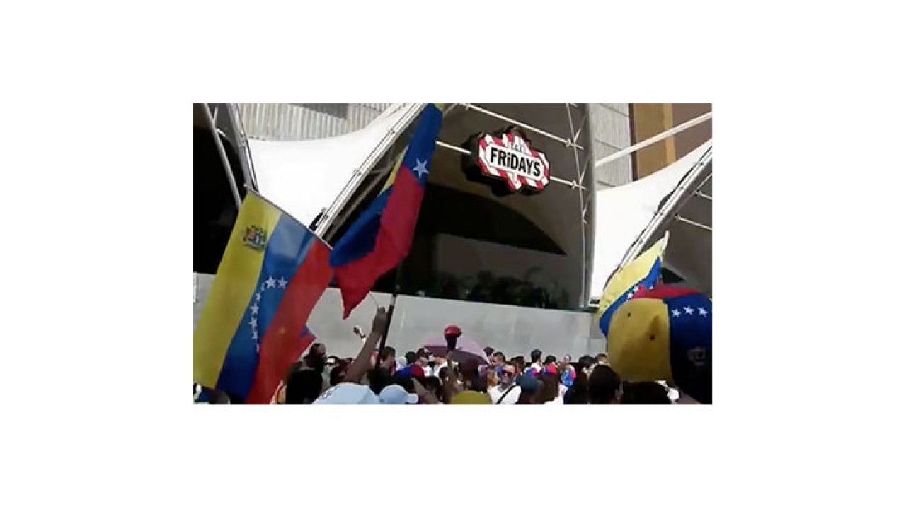 Marcha de la oposición en territorio venezolano.|||
