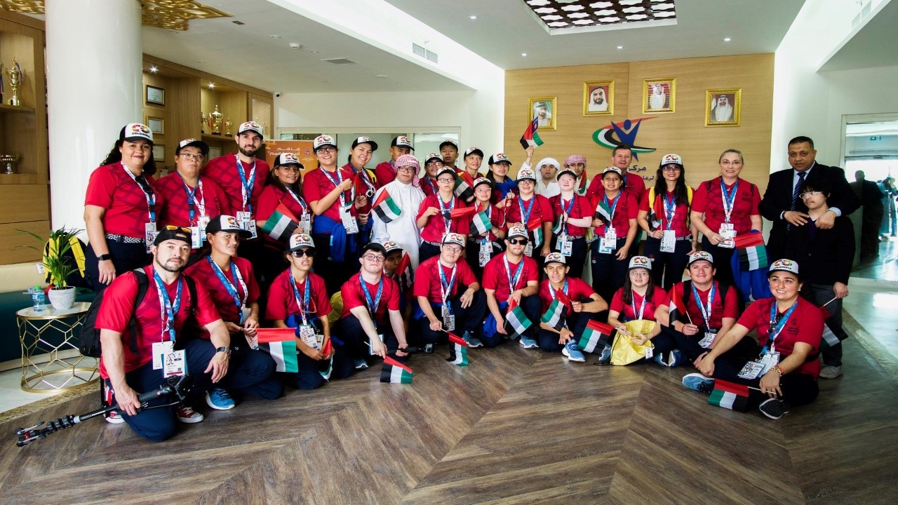 La delegación colombiana de Special Olympics en los Emiratos Árabes Unidos, país anfitrión de los juegos mundiales celebrados el pasado mes de marzo.|||
