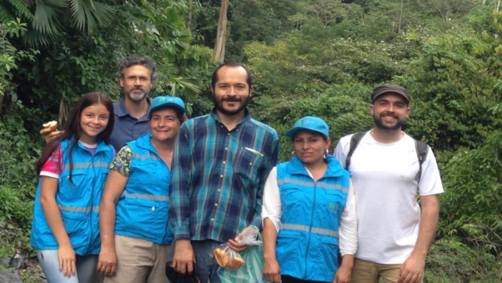 Doris Acero en un recorrido con profesores turistas de Medellín en el año 2019