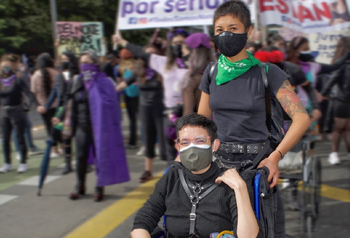 La marcha fue encabezada por mujeres con diversidad funcional