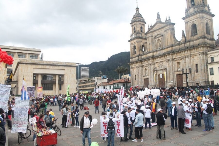 Así se vivió la marcha por el Día Internacional del Trabajo en Bogotá