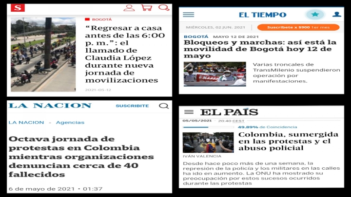 El cubrimiento de Semana, El Tiempo, La Naci&oacute;n y El Pa&iacute;s
