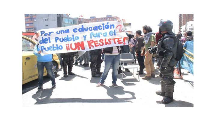Protesta del 27 de abril en la Universidad Nacional contra el PND.