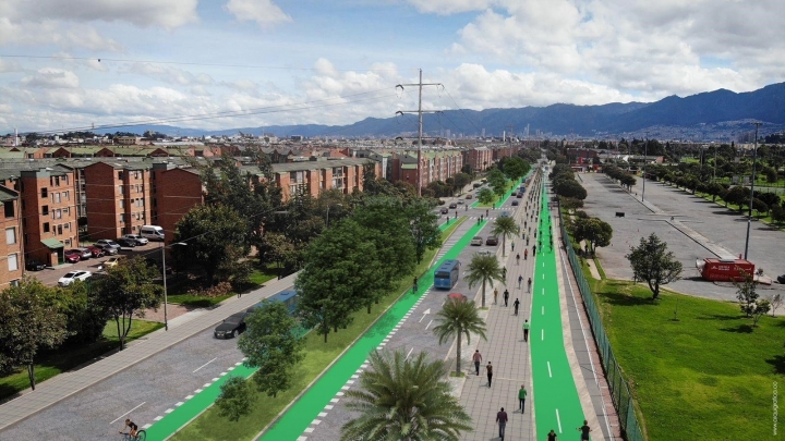 Render del proyecto de la Cicloalameda Medio Milenio