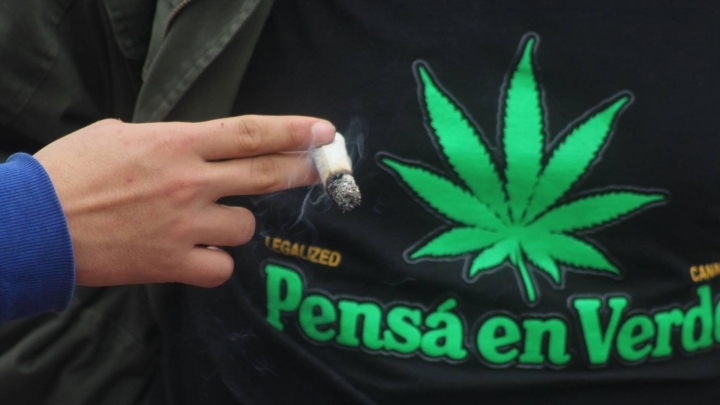 M&aacute;s de 200 bogotanos marcharon por la marihuana