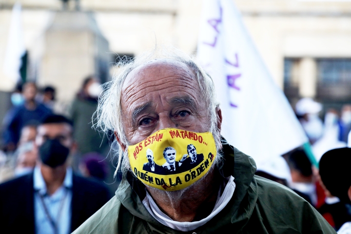 Retrato en las marchas de las FARC