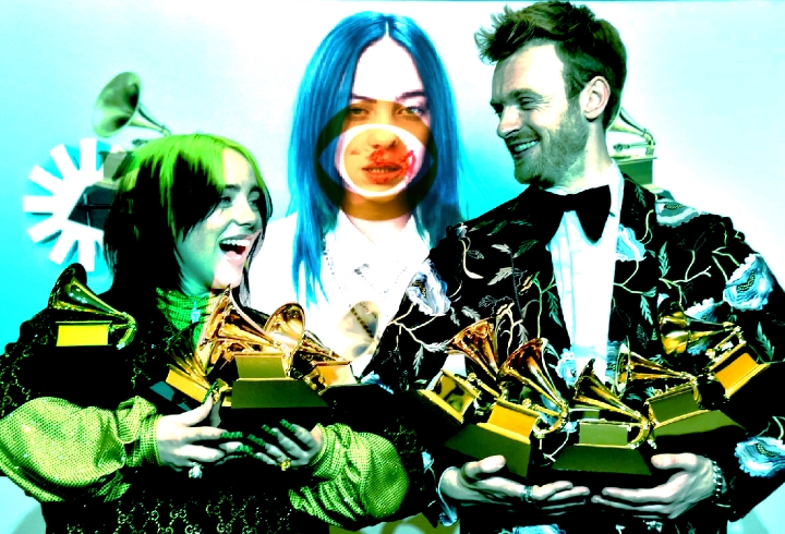 Collage de Billie Eilish y su hermano Finneas