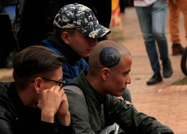 Estudiantes de la Universidad Pedagógica hacían parte de la manifestación. Foto: Jessica Zapata