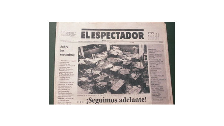 Portada de El Espectador el 3 de septiembre de 1989.