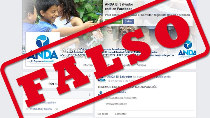 Cuentas falsas en redes sociales