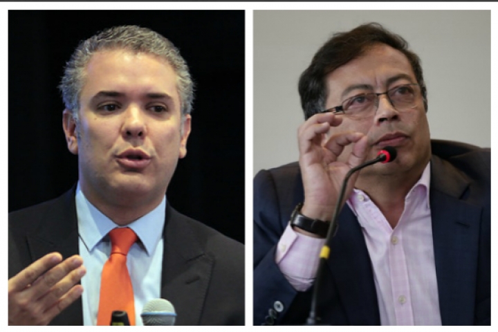 Los candidatos presidenciales encabezan las encuestas.  Fotos:Twitter @IvanDuque y @PetroGustavo