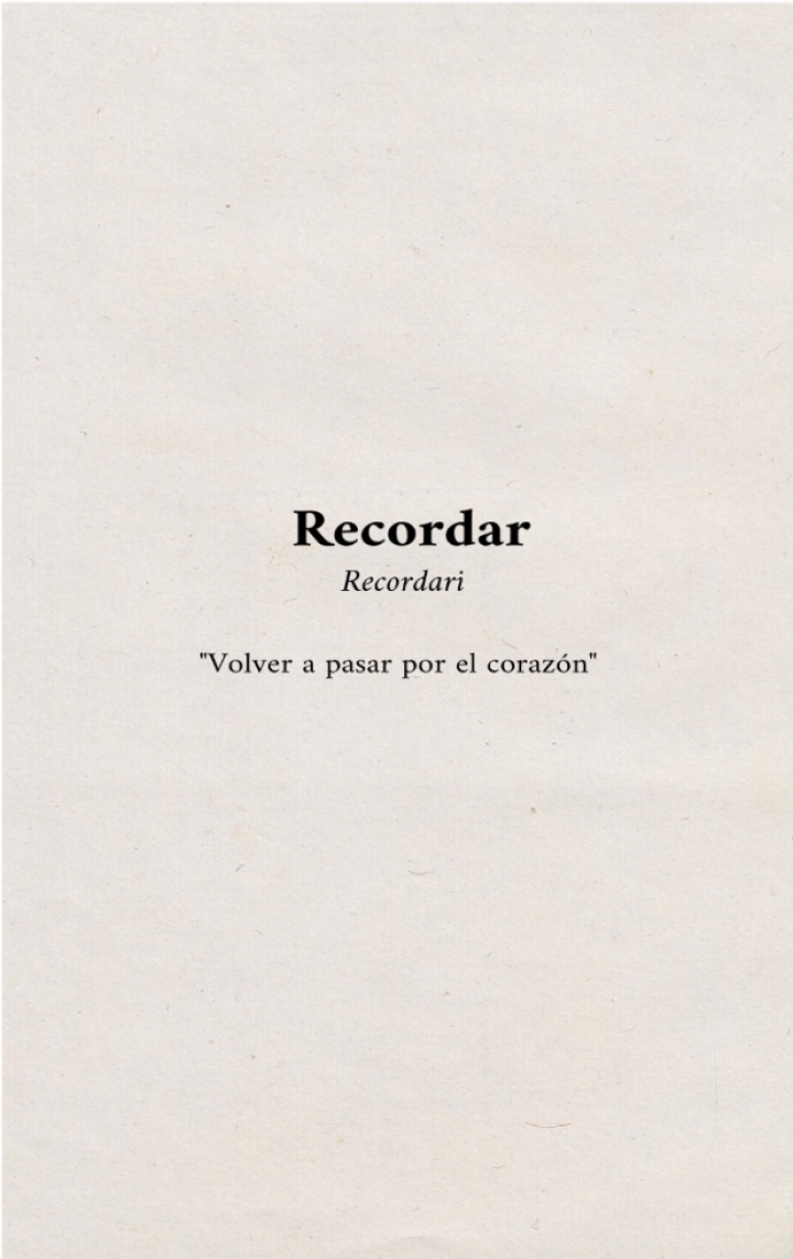 Recordar del lat&iacute;n recordari