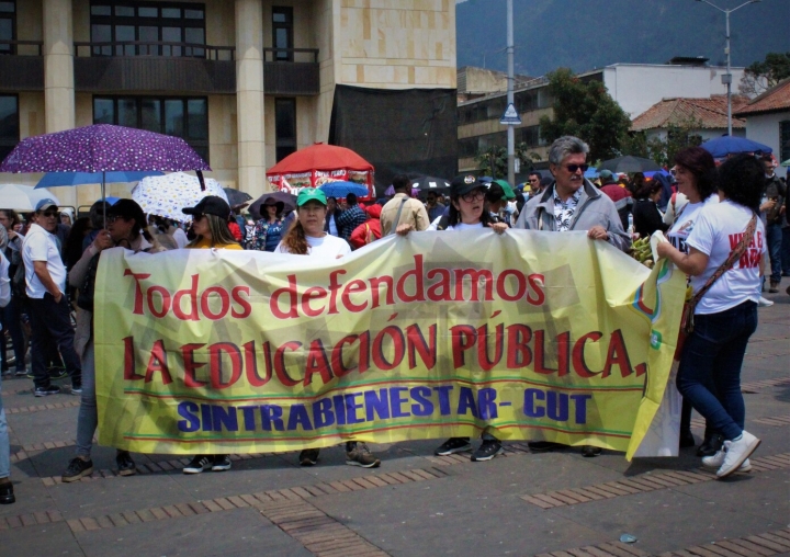 Así fue la jornada de manifestaciones del paro de Fecode en el centro de Bogotá