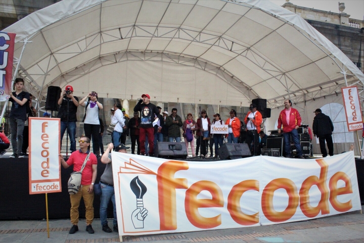 Así fue la jornada de manifestaciones del paro de Fecode en el centro de Bogotá