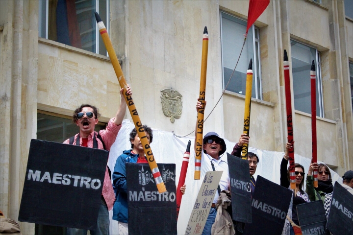 Así fue la jornada de manifestaciones del paro de Fecode en el centro de Bogotá