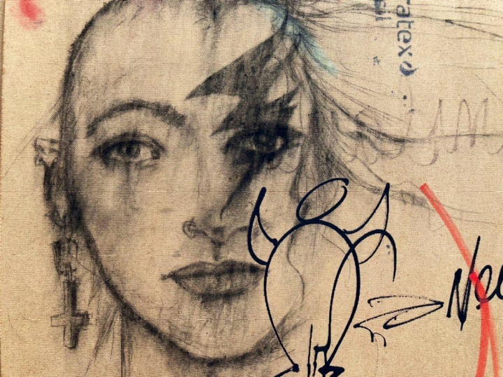 Retrato pintado en una pared del centro de Bogot&aacute;