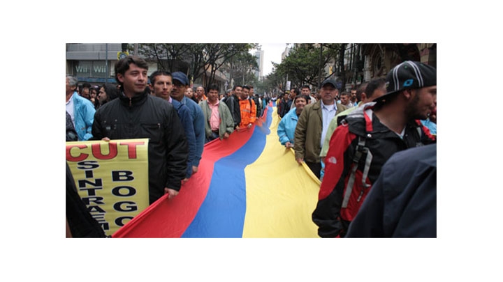 Grupo  de la central Unitaria de Trabajadores de Colombia, CUT.