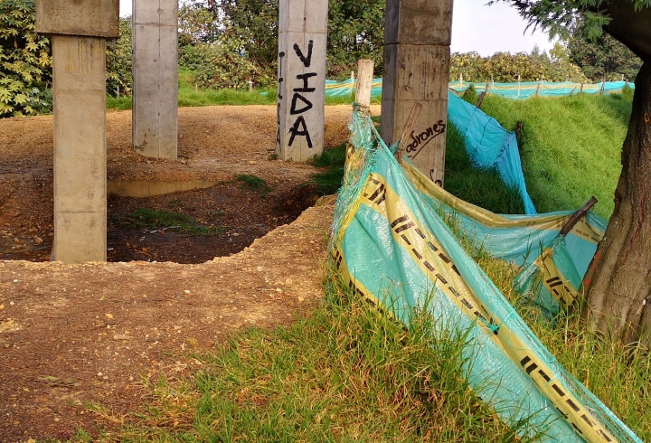 Vida y ladrones, graffitis en los cimientos