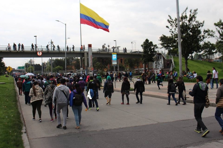 Marcha de maestros en Bogotá