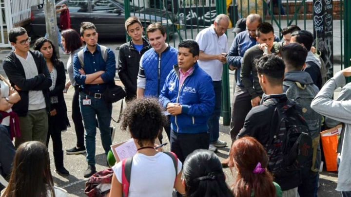 Evento político en el parque conocido como 'Cuatro Parques', en Chapinero, Bogotá. Crédito fotografía: cortesía de Carlos Guevara