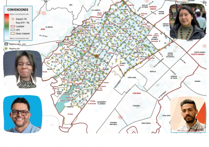 Mapa de los hurtos a personas en Engativá (1 de enero - 31 de julio de 2023) del Boletín Mensual de Indicadores de Seguridad y Convivencia