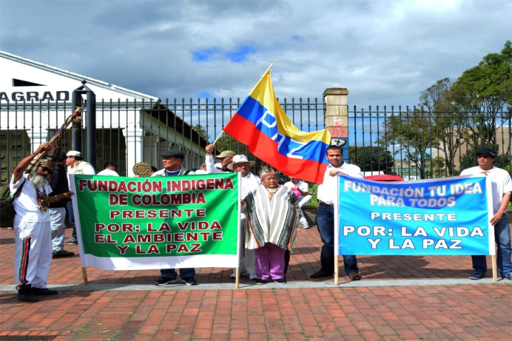 Fundaciones indígenas  hicieron presencia en la marcha