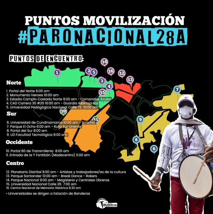 Puntos de Movilización en Bogotá