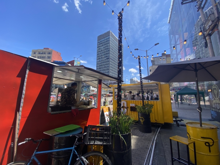 Puestos de comida en el centro de Bogotá