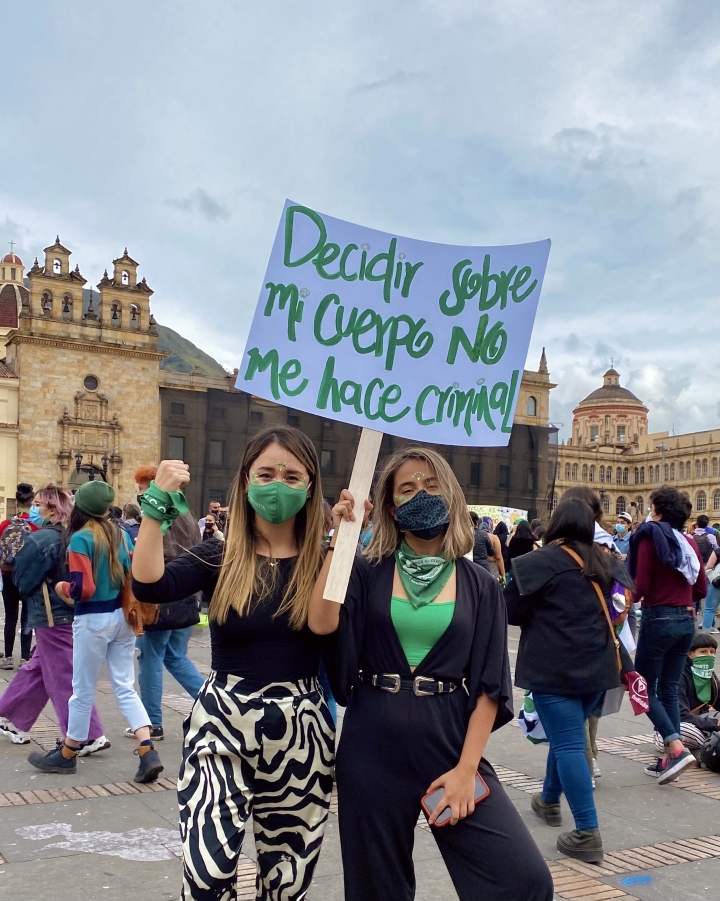 Así se vivió el Día de Acción Global por el aborto legal, seguro y gratuito en Bogotá.