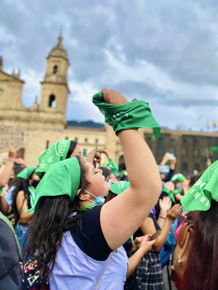 Así se vivió el Día de Acción Global por el aborto legal, seguro y gratuito en Bogotá.