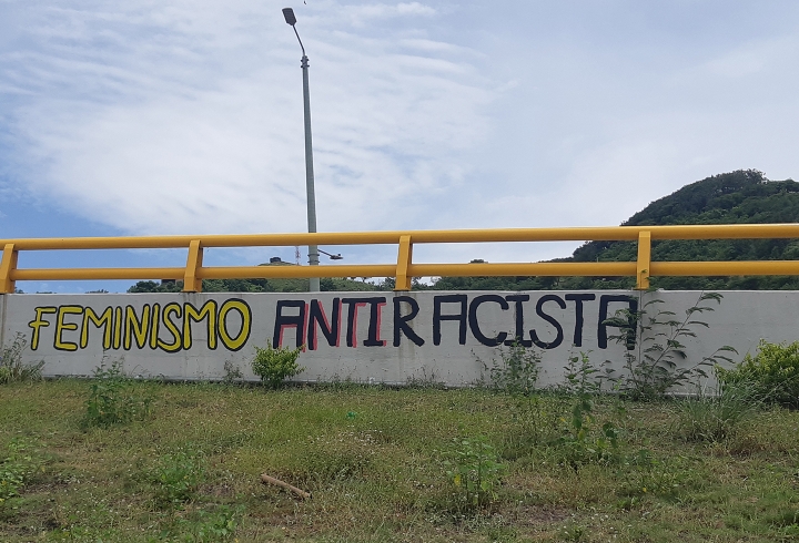 Otro de los murales realizado por la Red de Movilización Feminista de Norte de Santander, fue el de ‘Feminismo Antiracista’