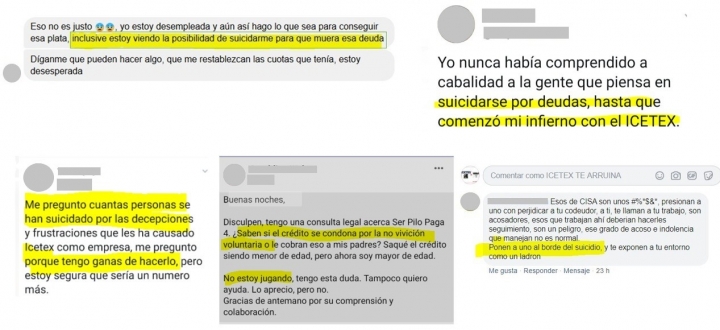 Confesiones de jovenes usuarios del Icetex