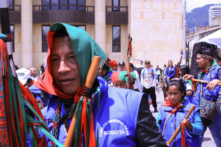 Diferentes comunidades indígenas se reunieron en la Plaza de Bolivar. Foto: María Paula Parada