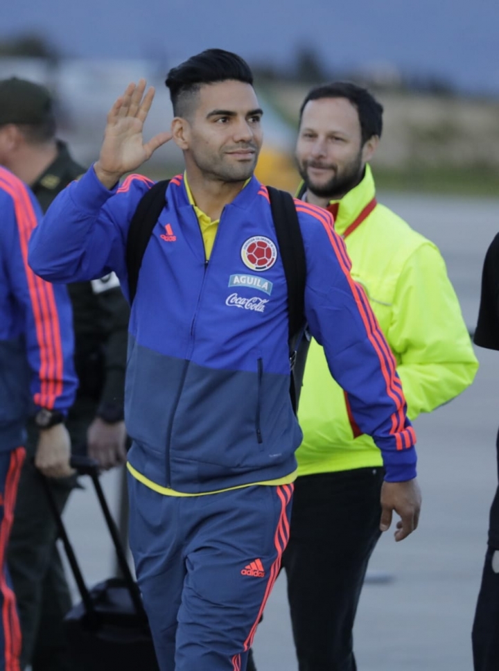 Radamel Falcao García antes de partir a la concentración en Italia