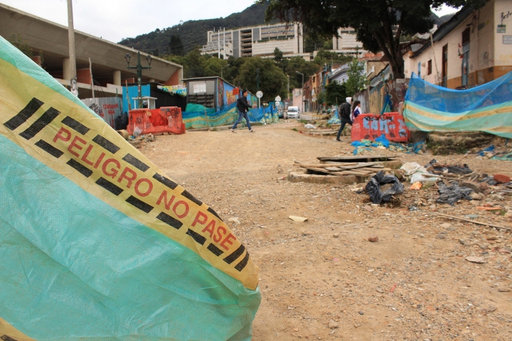 En el olvido quedó una obra vial en La Candelaria