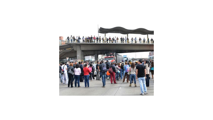 Los transportadores se manifestaron en Bogot&aacute;