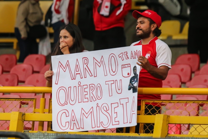 Hinchas de Santa Fe en la tribuna occidental norte