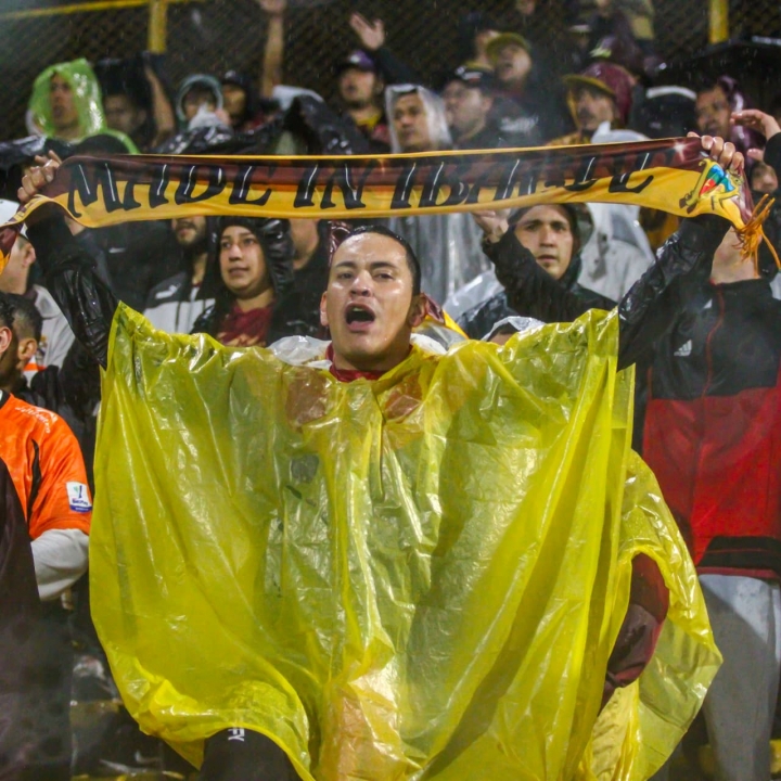 A pesar de ser visitantes, los hinchas del vino tinto y oro acompa&ntilde;aron a su equipo en la tribuna