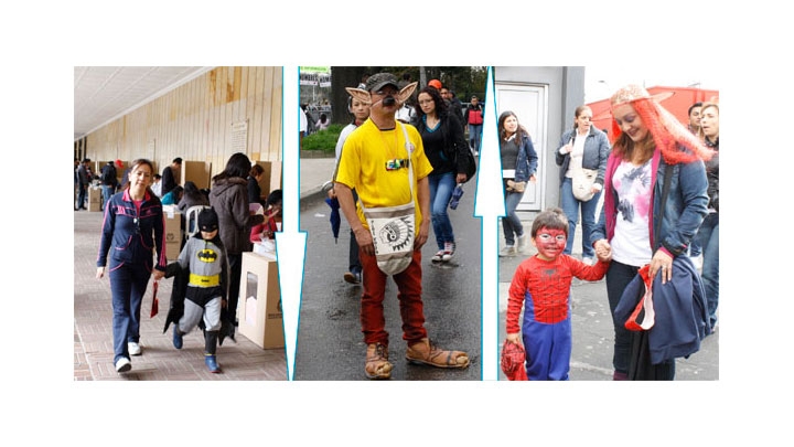 Batman y El Hombre Araña votaron con  sus madres