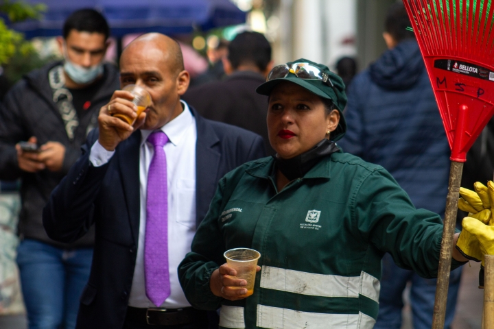 Jugo de chontaduro cerca de la Universidad del Rosario